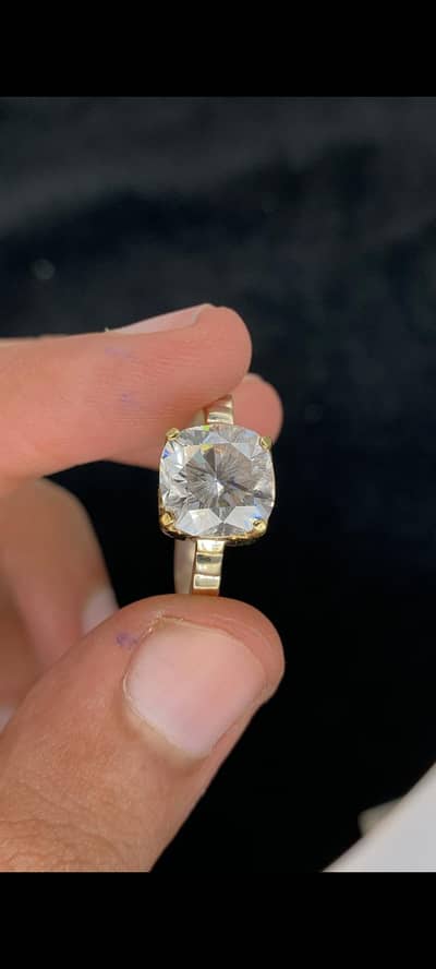 5 Carat Moissanite Ring Asscher Cut 925 Silver Gold Plated