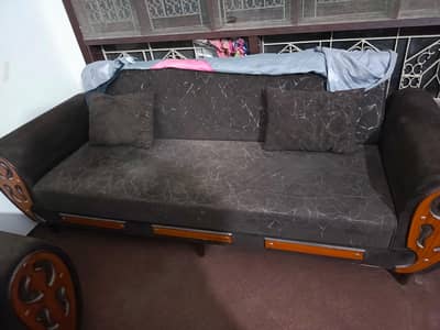 sofa come bed centre table and  puffy set
