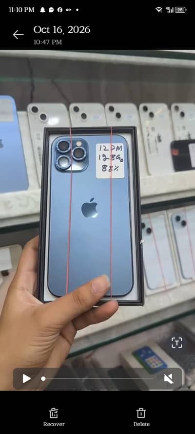 Apple iPhone 12 Pro Max jv 128 gb 88 health with box