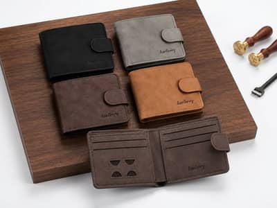 Premium Men’s Bifold Wallet with Snap Closure