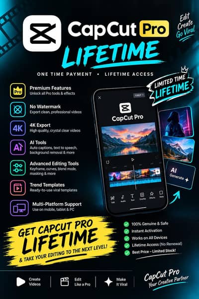 capcut pro lifetime available  in just 1500