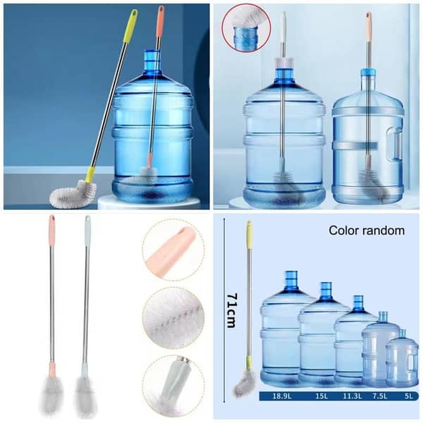 Bottle Brush for 19L Jug, 11 and 19L Bottle Cleaning Brush, Long Handle Bucket Brush, 64cm Curved Cleaning Brushes with Stainless Steel Handle for Large