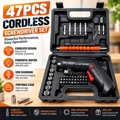 IMPORTANT 47 PC's Recharge Cordless Screwdriver Set Free Home Delivery