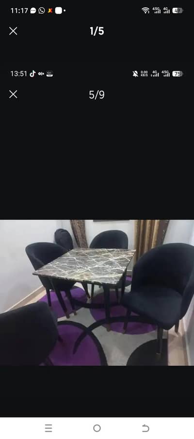main apni dining table or 4 seater table marble ki hai