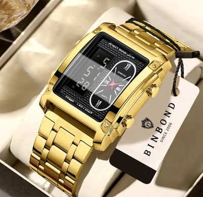 BindBond brand Electronic Mens watch werstaile dual movement