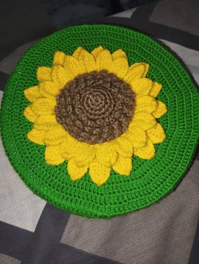Handcrafted 3D Crochet Sunflower Decor