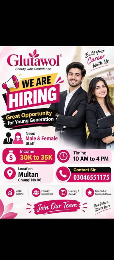 job opportunity male and female