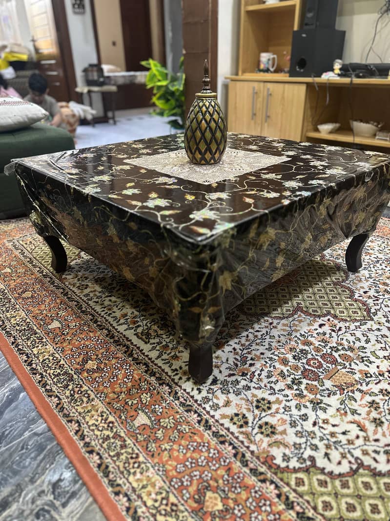 Square Solid Wooden Center Coffee Table 0