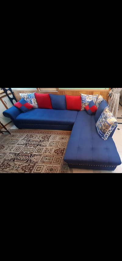 7 seater sofa and one puffy