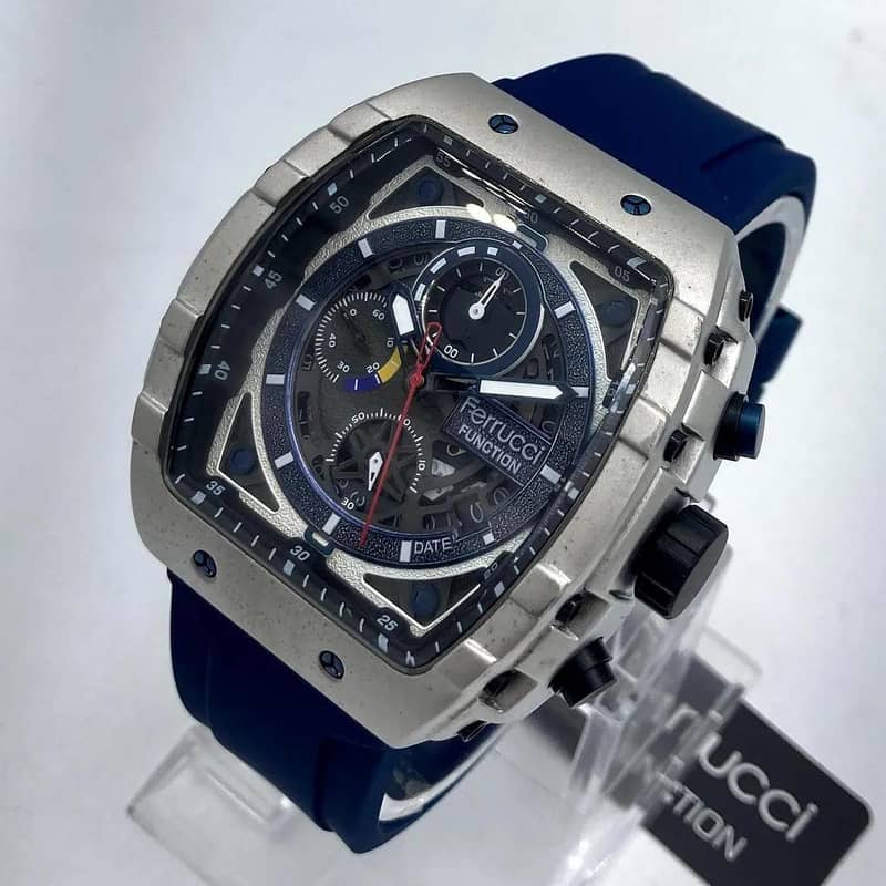 Ferrucci Function Chronograph Watch Blue Strap Quartz 4