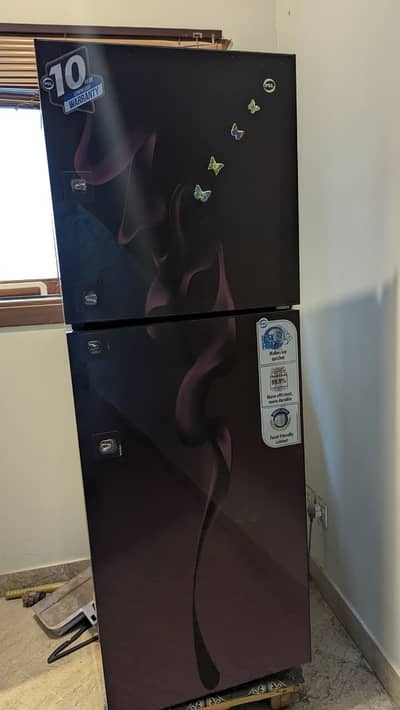 PEL Purple Glass Door 2550 Refrigerator - 7 year warranty - Wood Stand