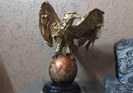 Golden Eagle Showpiece with Globe Stand