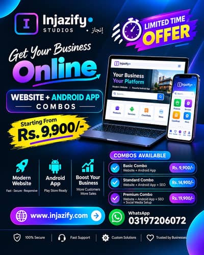 Website + Android App Combo Packages – Injazify Studios