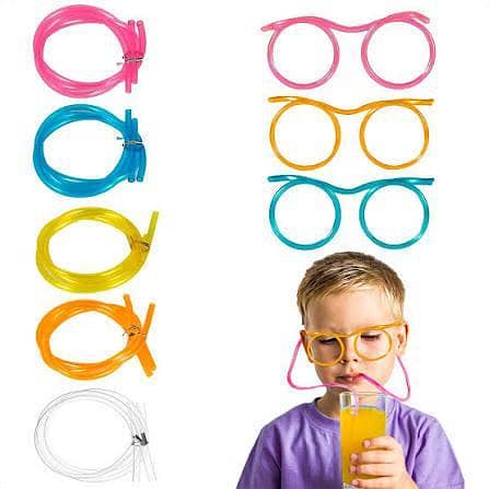 Sunglasses Straw Funny Eyeglass Straw for Birthday Parties