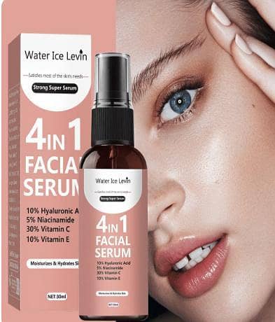 Water Ice Levin 4-in-1 Facial Serum – 30ml | Hyaluronic Acid, Niacinamide, Anti-Aging & Dark Spot Remover | Korean Skincare for Face Glow & Moisturizing *