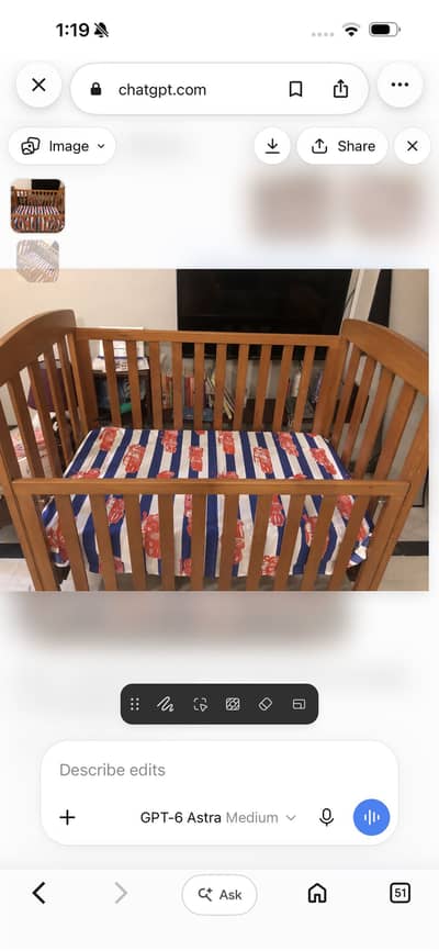 Wooden cot . 10/10 condition
