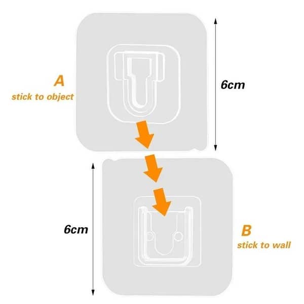 Pack Of 10 Double Sided Patch Hook Buckle Transparent Adhesive Wall Hooks