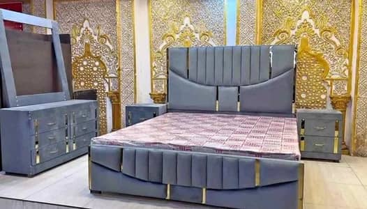 Double bed poshish wooden King size Double bed bed set single bed