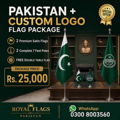 All Government Flag with Golden Pole & Stand | 03008003560 from lahore