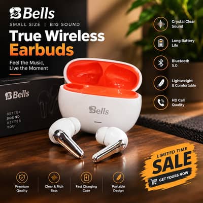 Bells Wireless Earbuds – Premium Sound at a Great Price!