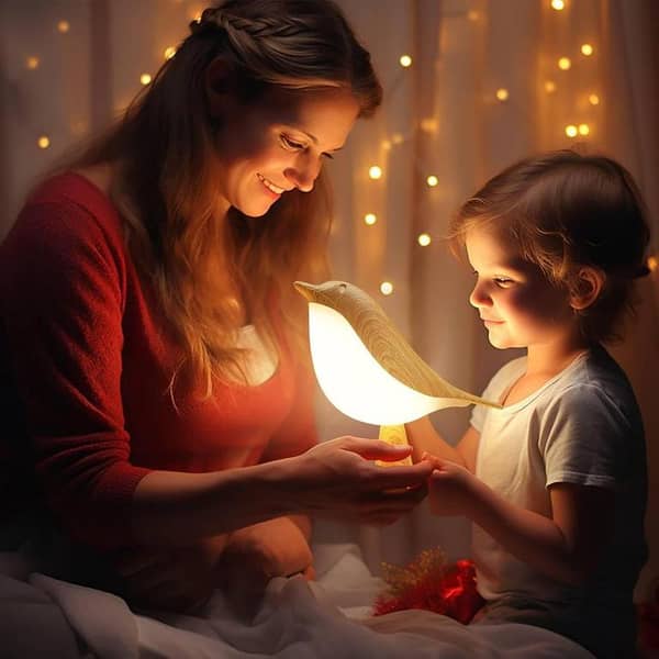 Small Desk Lamp, Bird Cordless Table Lamp with 3 Color Temperature Dimmer and Touch Sensor - Rechargeable Battery Night Light for Kids, Bedroom
