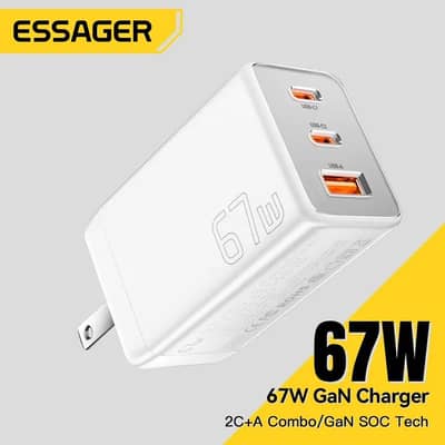Essager 70 Watt Gan Charger 120W Super Vooc Charger with Cable new box