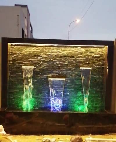 Outdoor Waterfall and Indoor Water Fountain