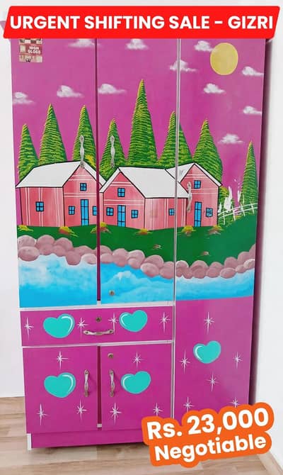 Kids Cupboard 3 Door Drawer - Urgent Shifting Sale Gizri