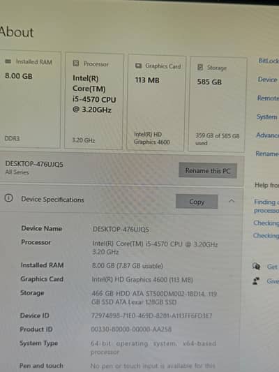 Intel Core i5-4570 4th Gen Processor – 10/10 Perfect Condition
