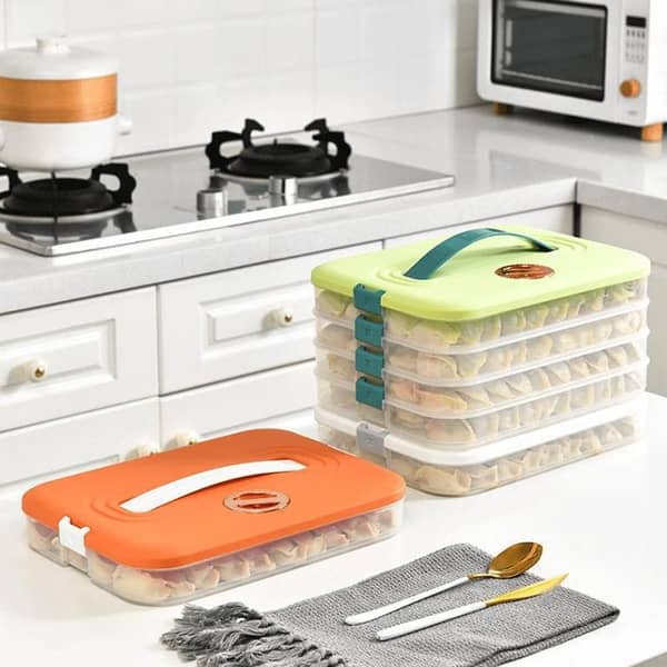 Dumpling Vault – Multi-Layer Storage Box with Cover
