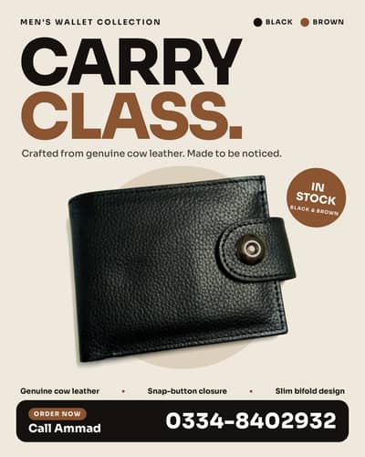 Men Cow Leather Wallet For Sale