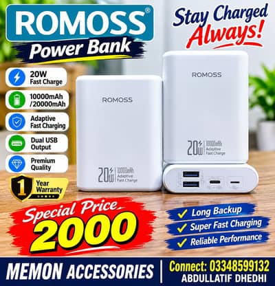 **ROMOSS POWER BANK AVAILABLE NOW**