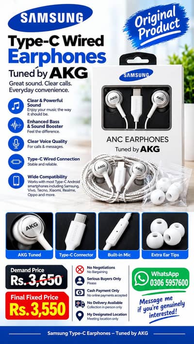 Original Samsung Type-C ANC Earphones – Tuned by AKG