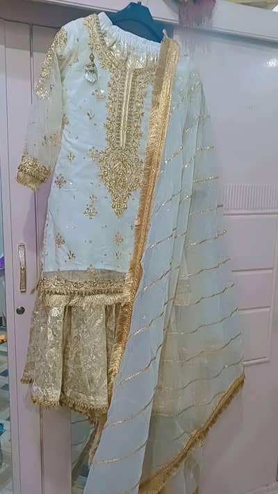 white golden Nikkah Dress Garara
