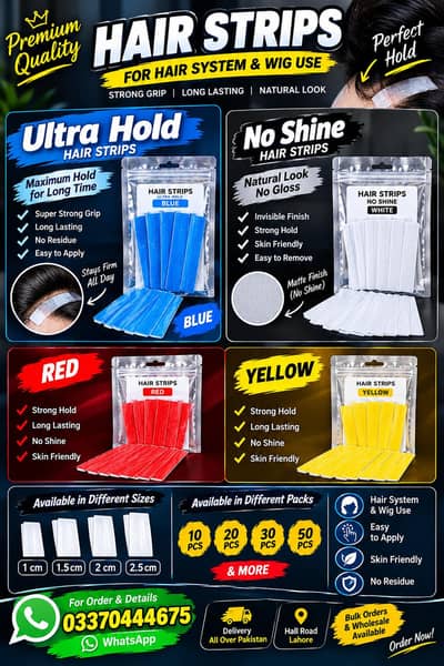 Premium Hair Strips / Wig Tape – Ultra Hold & No Shine