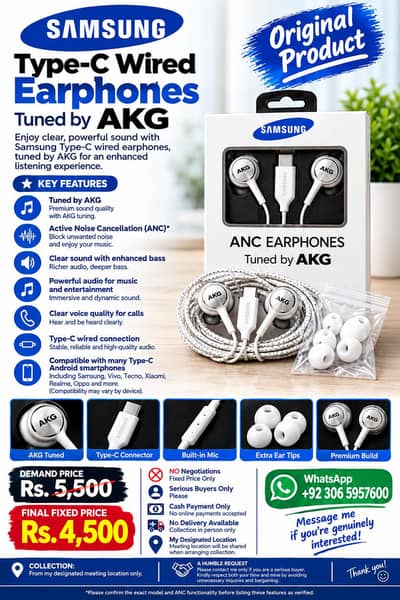 Original Samsung Type-C ANC Earphones – Tuned by AKG