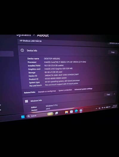 HP ELITE BOOK i7 8th gen 1040G6 X360