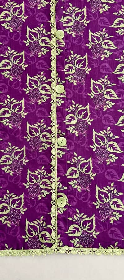 Purple Printed Lawn 2 Piece - Medium - Lace Work - 10/10