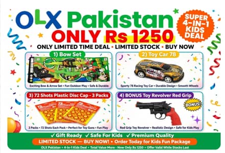 Buy Now 4-in-1 Deal - Bow Car Ammo Gun - 999 Only
