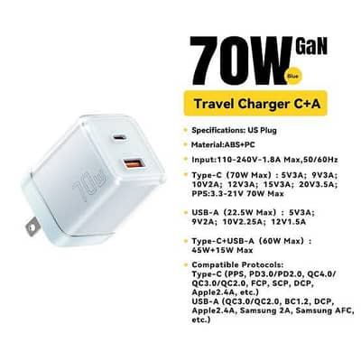 70 Watt Charger Gan Technology Toocki 35W Charger Gan New Box Pack