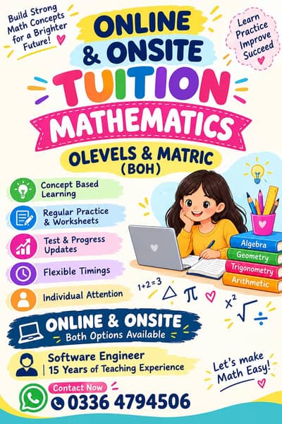 mathematics tuitions and Montessori setup
