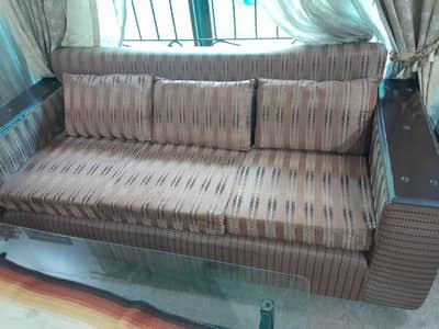 3-2-2 its seven seater sofa set, stitched in jute fabric