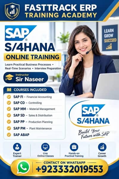 SAP s4 Hana Fi Co MM PP SD PM EWM QM modules training Online