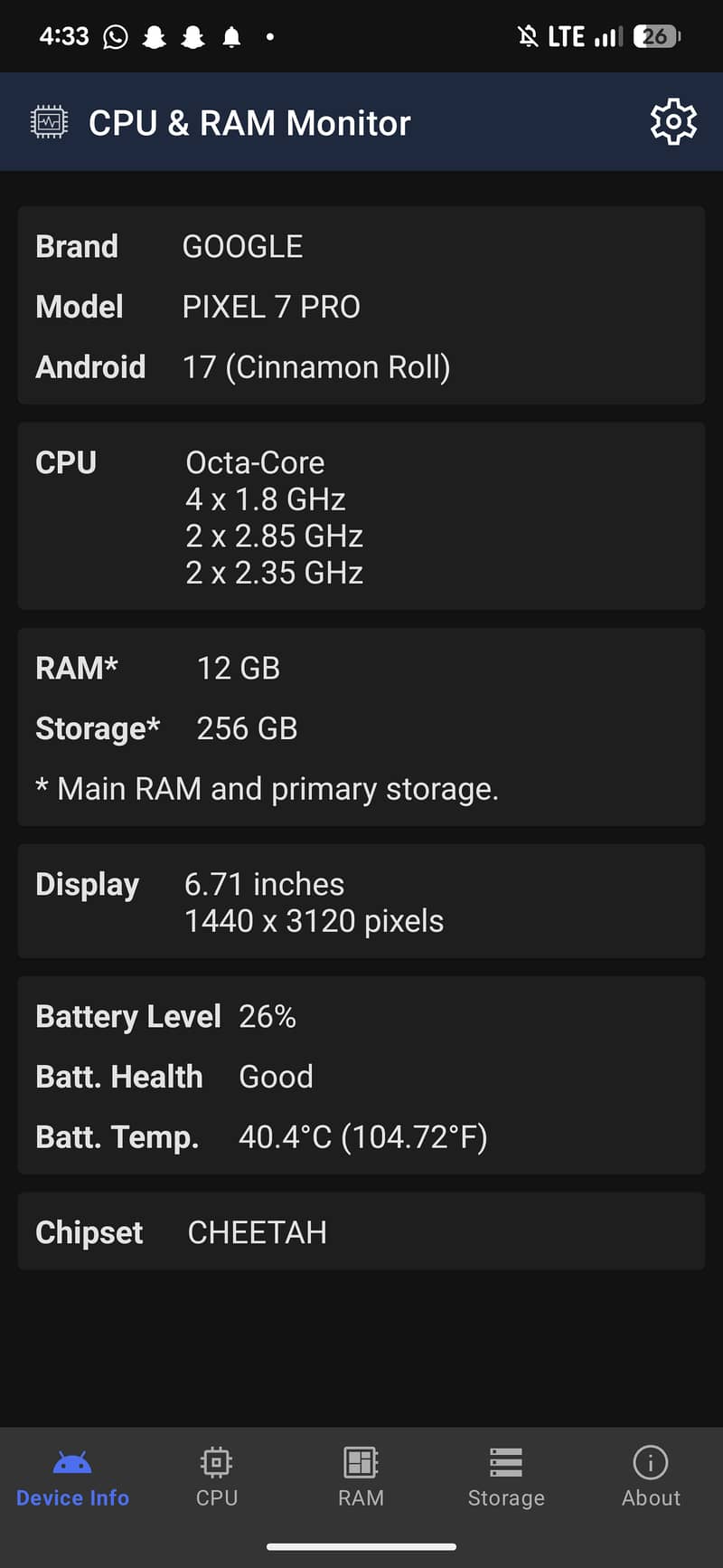 Google Pixel 7 Pro 4