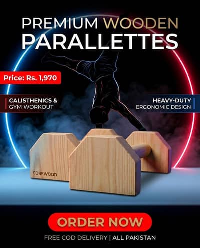 Heavy Duty Solid Wood Calisthenics Parallettes & Pushup Stands