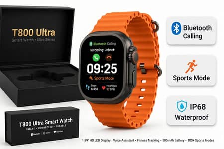 T800 Ultra Smart Watch - New Box Pack - Bluetooth Calling