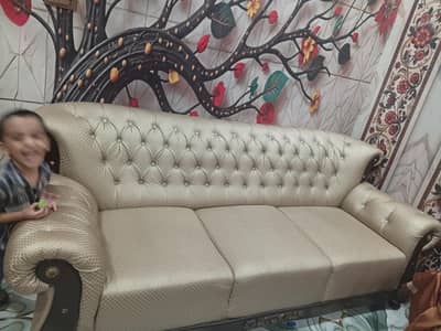 leather poshish sofa set brand new