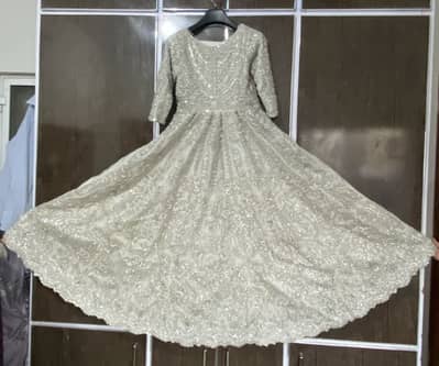 Heavy Ivory Gold Bridal Maxi for Sale Walima / Nikkah Dress