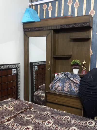 Wooden Dressing Table / Wardrobe with Mirror – Good Condition