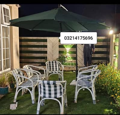 OUTDOOR GARDEN UPVC RATTAN FURNITURE SOFA SET CHAIRS TABLE UMBRELLA